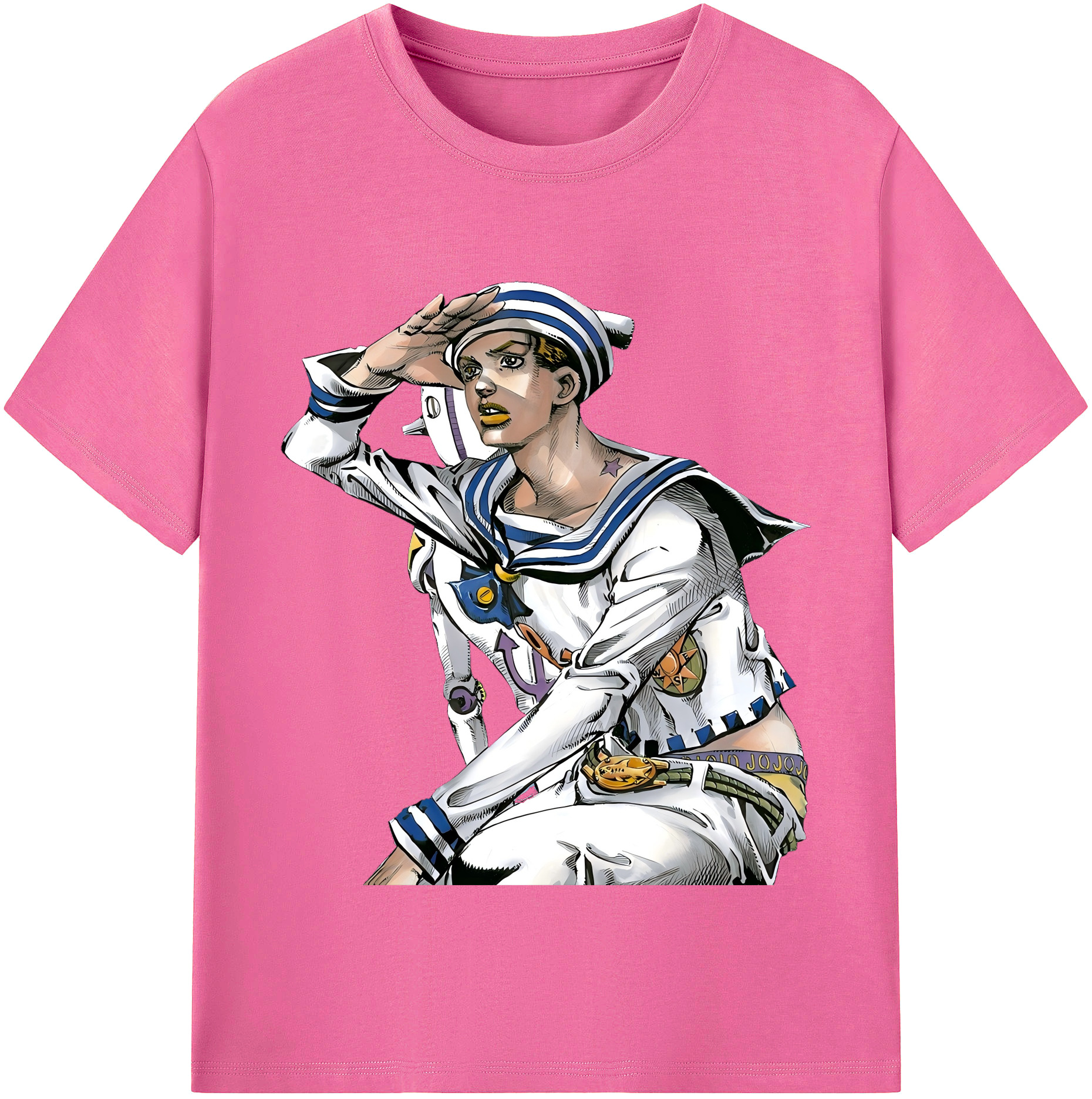 （画像用） ジョジョの奇妙な冒険 東方定助 JoJo's Bizarre Adventure Higashikata Josuke レディースカジュアルプリントTシャツ（綿100％）